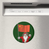 Der Weihnachtsmann mit der Flagge der China Magnet (In Situ (Geschirrspüler))