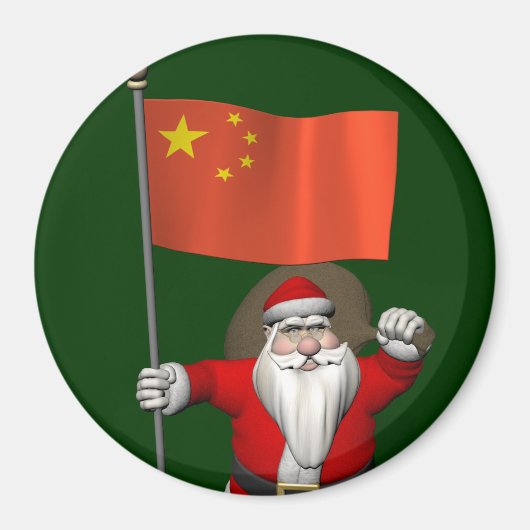 Der Weihnachtsmann mit der Flagge der China Magnet (Vorne)
