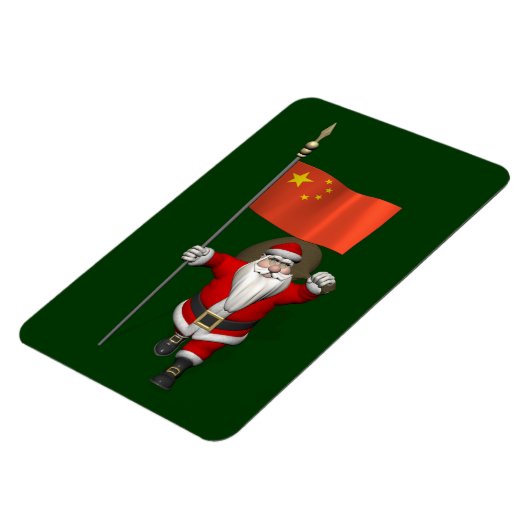 Der Weihnachtsmann mit der Flagge der China Magnet (Linke Seite)