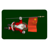 Der Weihnachtsmann mit der Flagge der China Magnet (Horizontal)