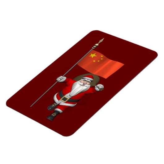 Der Weihnachtsmann mit der Flagge der China Magnet (Linke Seite)