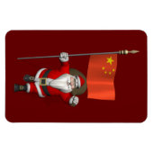 Der Weihnachtsmann mit der Flagge der China Magnet (Horizontal)