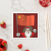 Der Weihnachtsmann mit der Flagge der China Serviette (Beispiel)