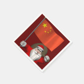 Der Weihnachtsmann mit der Flagge der China Serviette (Ecke)