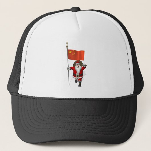 Der Weihnachtsmann mit der Flagge der China Truckerkappe (Vorderseite)