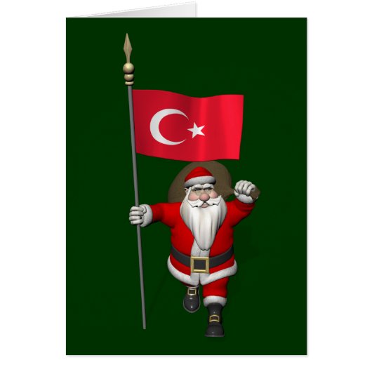 Der Weihnachtsmann mit der Flagge der Türkei (Vorne)