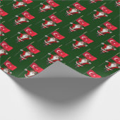 Der Weihnachtsmann mit der Flagge der Türkei Geschenkpapier (Ecke)