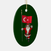 Der Weihnachtsmann mit der Flagge der Türkei Keramikornament (Rechts)