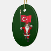 Der Weihnachtsmann mit der Flagge der Türkei Keramikornament (Links)