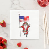Der Weihnachtsmann mit der Flagge der USA Serviette (Beispiel)