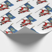 Der Weihnachtsmann mit der Flagge Nebraskas Geschenkpapier (Ecke)