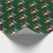 Der Weihnachtsmann mit der Flagge Nebraskas Geschenkpapier (Ecke)