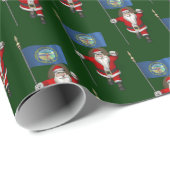 Der Weihnachtsmann mit der Flagge Nebraskas Geschenkpapier (Rolleneckpunkt)