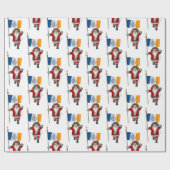 Der Weihnachtsmann mit der Flagge New Yorks Geschenkpapier (Flach)