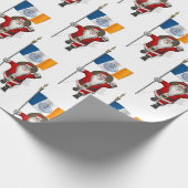 Der Weihnachtsmann mit der Flagge New Yorks Geschenkpapier (Ecke)