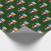 Der Weihnachtsmann mit der Flagge New Yorks Geschenkpapier (Ecke)