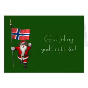 Der Weihnachtsmann mit der Flagge Norwegens