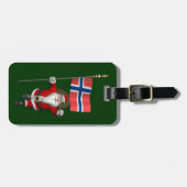 Der Weihnachtsmann mit der Flagge Norwegens Gepäckanhänger (Vorderseite horizontal)