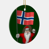 Der Weihnachtsmann mit der Flagge Norwegens Keramikornament (Rechts)
