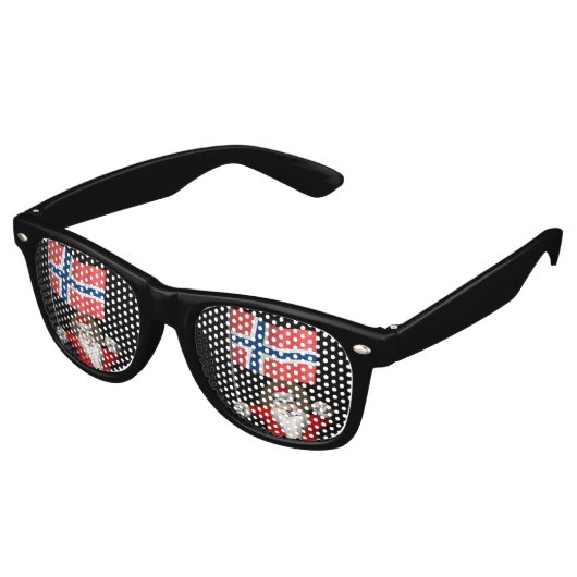 Der Weihnachtsmann mit der Flagge Norwegens Partybrille (Schrägansicht)