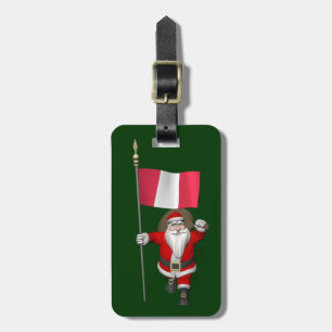 Der Weihnachtsmann mit der Flagge Perus Gepäckanhänger