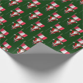 Der Weihnachtsmann mit der Flagge Perus Geschenkpapier (Ecke)