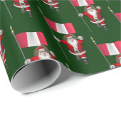 Der Weihnachtsmann mit der Flagge Perus Geschenkpapier (Rolleneckpunkt)