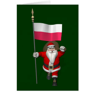 Der Weihnachtsmann mit der Flagge Polens