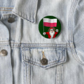 Der Weihnachtsmann mit der Flagge Polens Button (Beispiel)