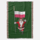 Der Weihnachtsmann mit der Flagge Polens Decke (Vorderseite Vertikal)