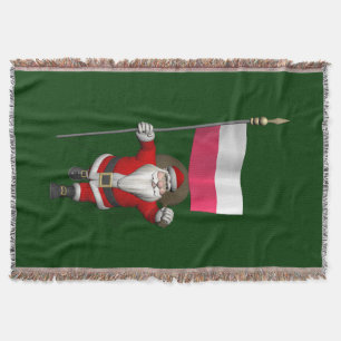 Der Weihnachtsmann mit der Flagge Polens Decke