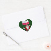 Der Weihnachtsmann mit der Flagge Polens Herz-Aufkleber (Umschlag)