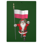 Der Weihnachtsmann mit der Flagge Polens Klemmbrett (Rückseite)