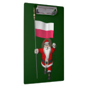 Der Weihnachtsmann mit der Flagge Polens Klemmbrett (Rechts)