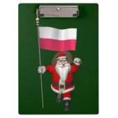 Der Weihnachtsmann mit der Flagge Polens Klemmbrett (Vorderseite)