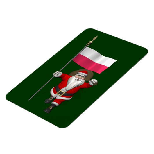 Der Weihnachtsmann mit der Flagge Polens Magnet (Linke Seite)