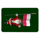 Der Weihnachtsmann mit der Flagge Polens Magnet (Horizontal)