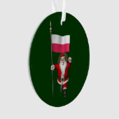 Der Weihnachtsmann mit der Flagge Polens Ornament (Vorderseite)