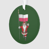 Der Weihnachtsmann mit der Flagge Polens Ornament (Vorderseite)