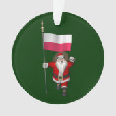 Der Weihnachtsmann mit der Flagge Polens Ornament (Vorderseite)