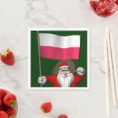 Der Weihnachtsmann mit der Flagge Polens Serviette (Beispiel)