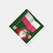 Der Weihnachtsmann mit der Flagge Polens Serviette (Ecke)