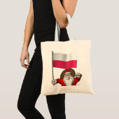 Der Weihnachtsmann mit der Flagge Polens Tragetasche (Vorderseite (Produkt))