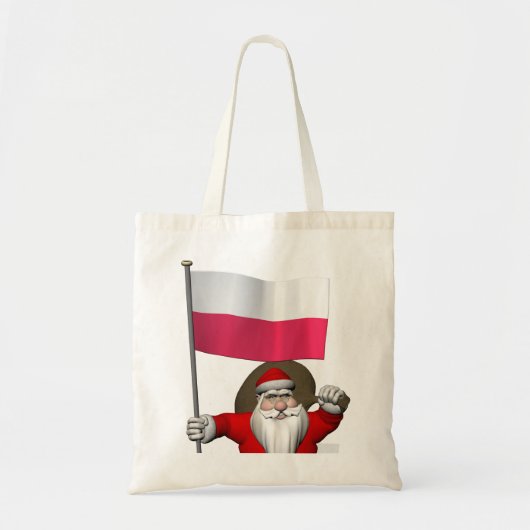 Der Weihnachtsmann mit der Flagge Polens Tragetasche (Vorne)