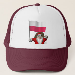 Der Weihnachtsmann mit der Flagge Polens Truckerkappe