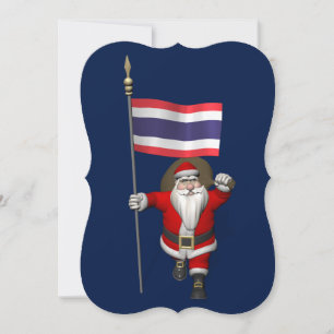 Der Weihnachtsmann mit der Flagge Thailands Feiertagskarte