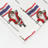 Der Weihnachtsmann mit der Flagge Thailands Fleecedecke (Ecke)