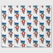 Der Weihnachtsmann mit der Flagge von Curacao Geschenkpapier (Flach)
