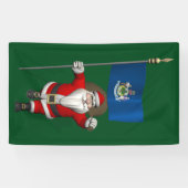 Der Weihnachtsmann mit der Flagge von Maine Banner (Horizontal)