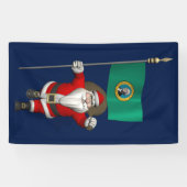 Der Weihnachtsmann mit der Flagge von Washington Banner (Horizontal)